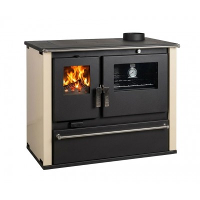 Wood cooker stove Verso CS Plus with steel oven and steel hob, Ivory, Right, 7.7kW - Wood Cooker Stoves