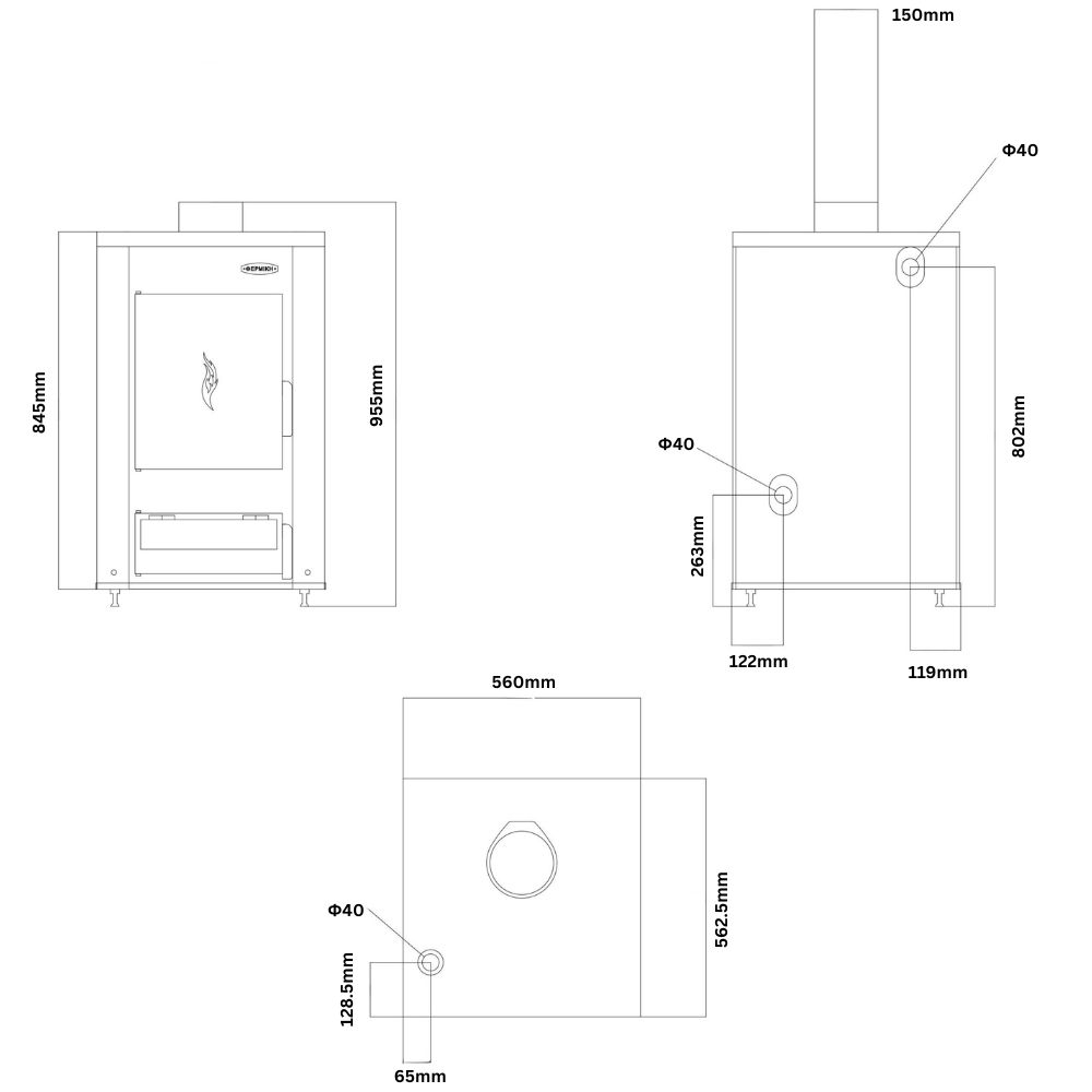 Wood Boiler for Central Heating Balkan Energy ATS HYDRO, 20 kW | Wood Boilers |  |