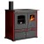 Wood cooker stove Prometey Perfect Eco Lux with left flue, burgundy, 7.5kW