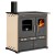 Wood cooker stove Prometey Perfect Eco Lux with left flue, ivory, 7.5kW