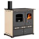 Wood cooker stove Prometey Perfect Eco Lux with left flue, ivory, 7.5kW | Wood Burning Stoves With Oven | Wood Burning Stoves |