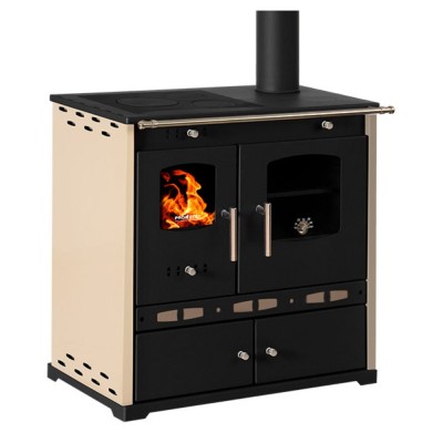 Wood cooker stove Prometey Perfect Eco Lux, ivory, 7.5kW - Prometey