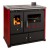 Wood cooker stove Prometey Perfect Practik Lux, burgundy, 9.5kW