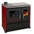 Wood cooker stove Prometey Perfect Practik Lux with ceramic hob, left flue, burgundy, 9.5kW