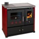 Wood cooker stove Prometey Perfect Practik Lux with ceramic hob, left flue, burgundy, 9.5kW | Wood Burning Stoves With Oven | Wood Burning Stoves |