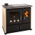 Wood cooker stove Prometey Perfect Practik Lux with ceramic hob, left flue, ivory, 9.5kW