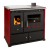 Wood cooker stove Prometey Perfect Practik Lux with ceramic hob, burgundy, 9.5kW