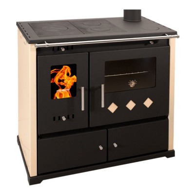 Wood cooker stove Prometey Perfect Practik Lux, ivory, 9.5kW - Prometey