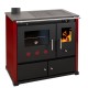 Wood cooker stove Prometey Perfect Practik Lux with left flue, burgundy, 9.5kW | Wood Burning Stoves With Oven | Wood Burning Stoves |