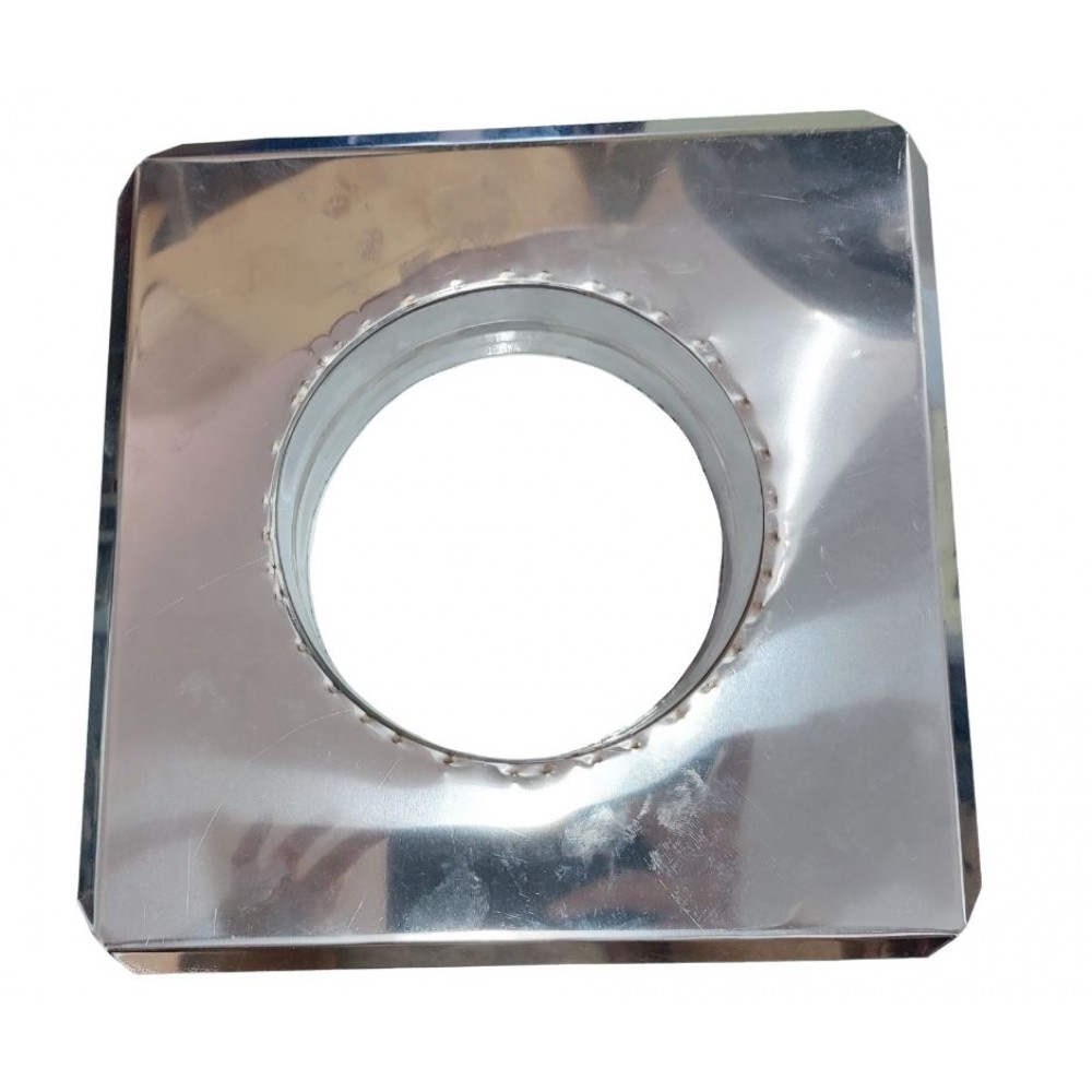 Stove pip erosette, Stainless steel, Size Φ100 for flexible | Stove pipe rosettes | Chimney |