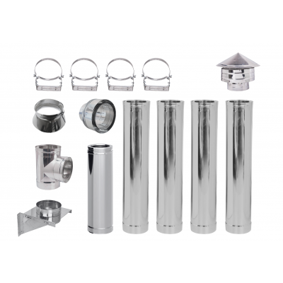 Chimney kit for pellet stove, Stainless steel, Insulated, Ф80 (inner diameter), 5.7m - Product Comparison