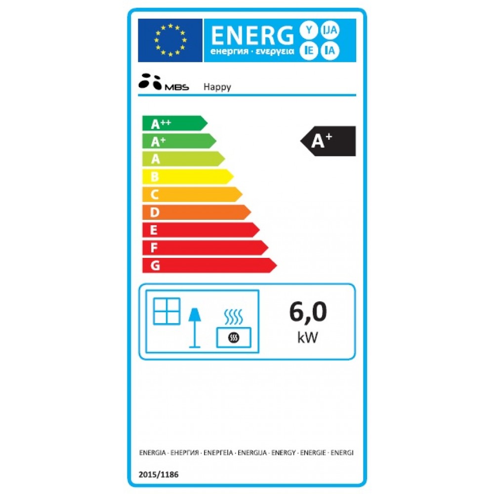 Wood burning stove MBS Happy 6kW Grey, Log | Wood Burning Stoves | Stoves |