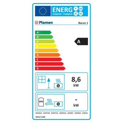 Wood Burning Fireplace Plamen Barun, Heat Οutput 8.6kw - Wood Burning Fireplaces