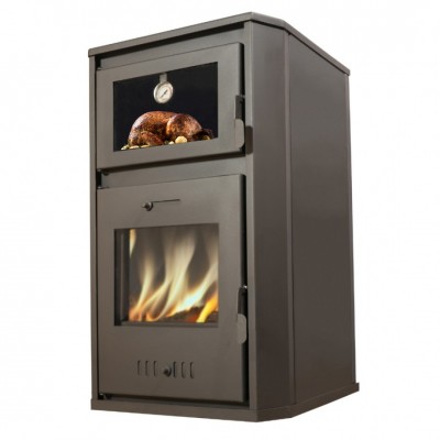 Wood burning stove with back boiler and oven Balkan Energy Rosana, 15.26kW - 25.5kW - Balkan Energy