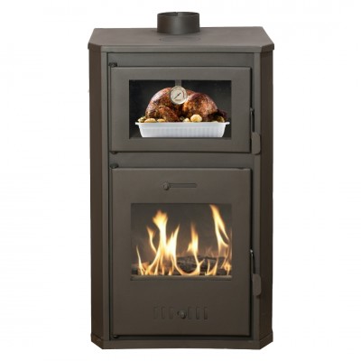 Wood burning stove with back boiler and oven Balkan Energy Rosana Ceramic, 15.26kW - 25.5kW - Special Offers