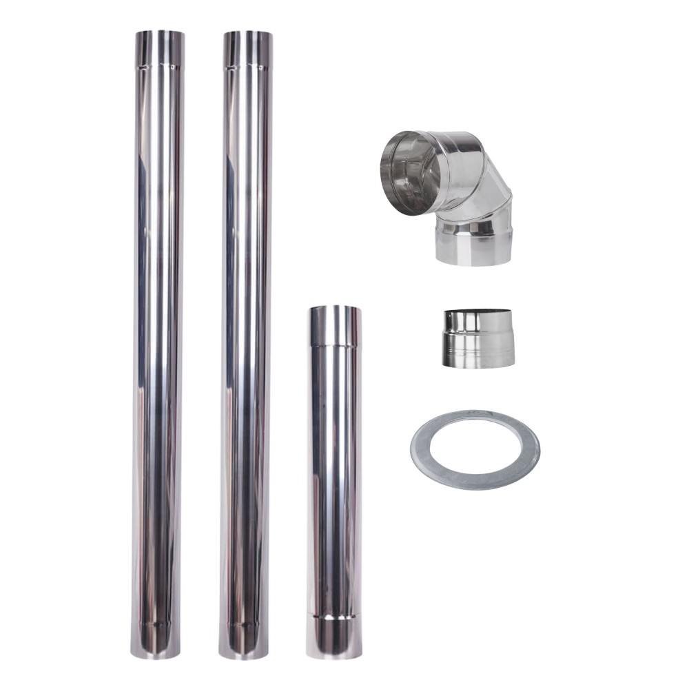 Chimney kit for wood burning stove, Stainless steel AISI 304, Ф130mm-Ф150mm