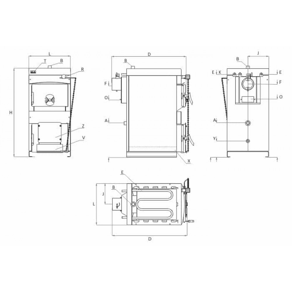 Wood stove furnace BURNiT NWB 25, 20kW | Wood Stove Furnaces |  |