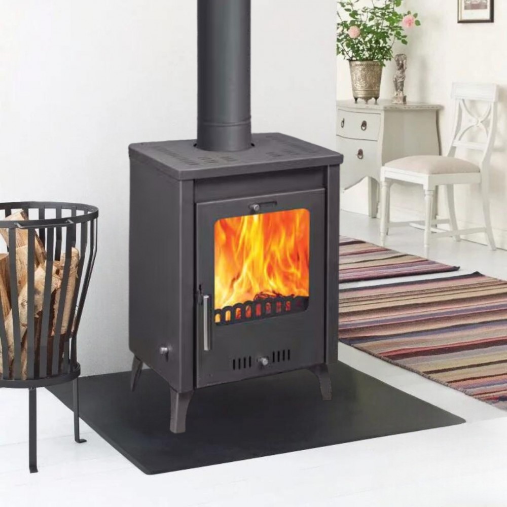 Wood Stove Hearth Pad, Black steel 2mm, Size 98x98cm | Stove Accessories |  |