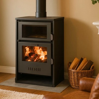 Wood burning stove with back boiler and oven Balkan Energy Suzana, 11.6kW - 17.5kW - Wood Cooker Stoves