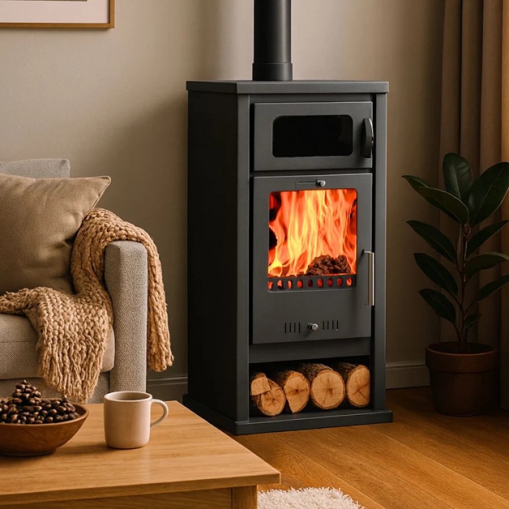 Wood burning stove with oven Balkan Energy Troy, 7.8kW | Wood Burning Stoves | Stoves |