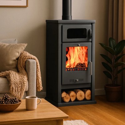 Wood burning stove with oven Balkan Energy Troy 7.8kW - Wood Cooker Stoves