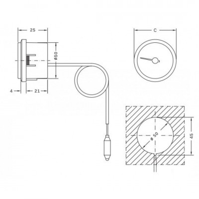 Capillary thermometer Cewal, Plastic case DN50 - Product Comparison