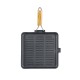 Cast iron grill pan with foldable wooden handle, 24x24 cm | Cast iron grill pan | Cast iron pan |
