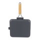 Cast iron grill pan with foldable wooden handle, 24x24 cm | Cast iron grill pan | Cast iron pan |