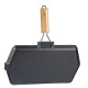 Cast iron grill pan with foldable wooden handle, 35x21 cm | Cast iron grill pan | Cast iron pan |