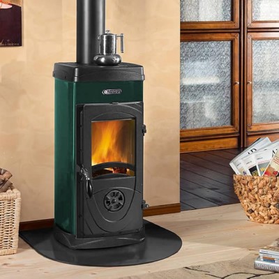 Italian cast iron wood burning stove La Nordica Super Junior green, 5.0kW - La Nordica