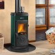 Italian cast iron wood burning stove La Nordica Super Junior green, 5.0kW |  |  |