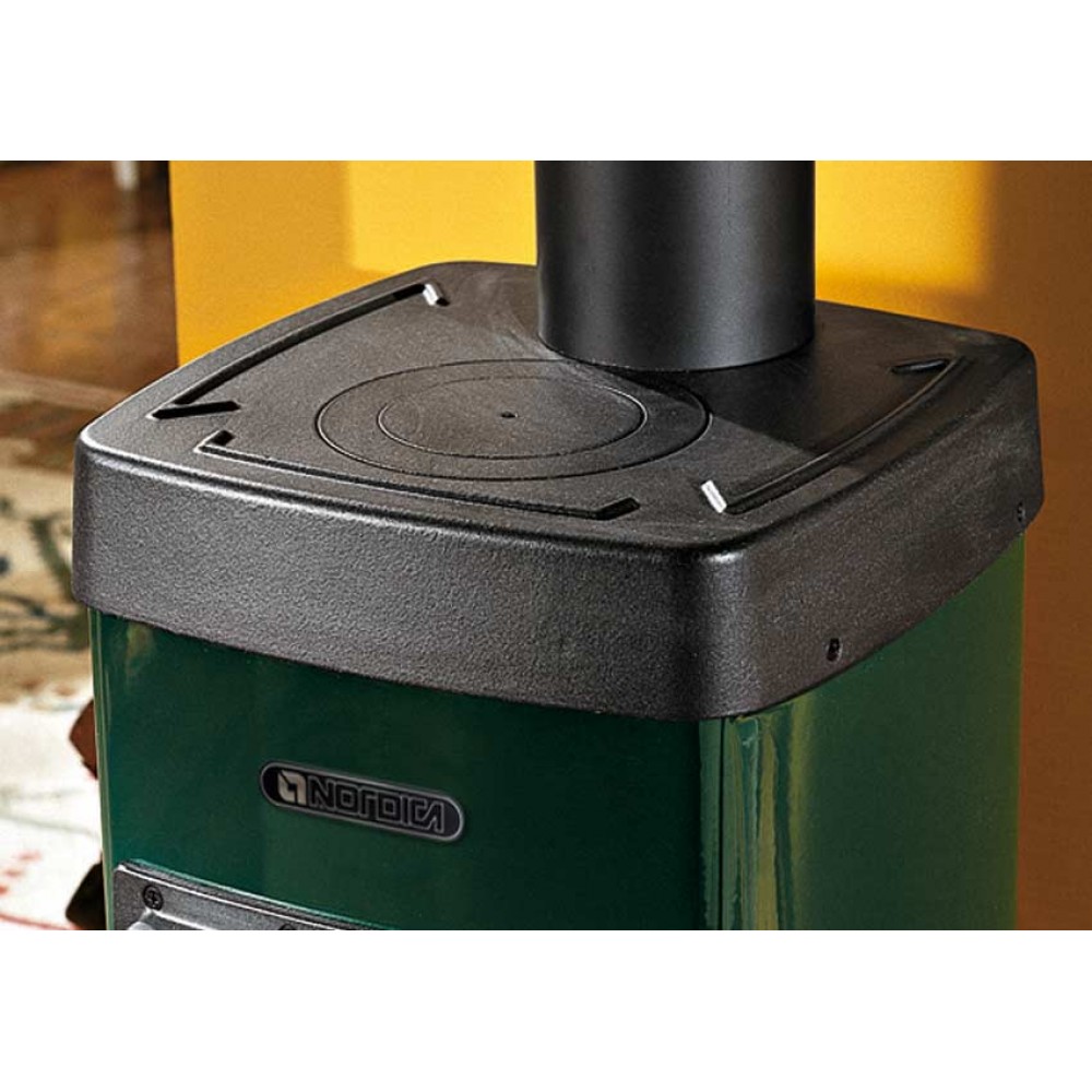 Italian cast iron wood burning stove La Nordica Super Junior green, 5.0kW |  |  |