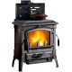 Italian cast iron wood burning stove La Nordica Isetta con cerchi EVO 4.0 with cooktop, 7.3kW |  |  |