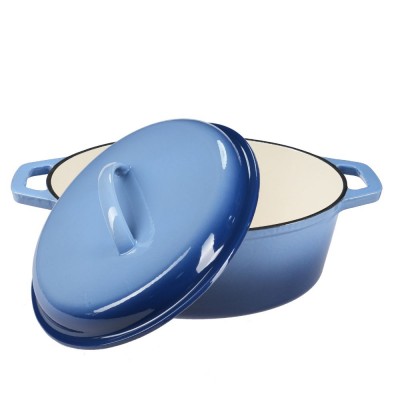 Enameled cast iron pot, Blue, oval, 33x27см - Product Comparison