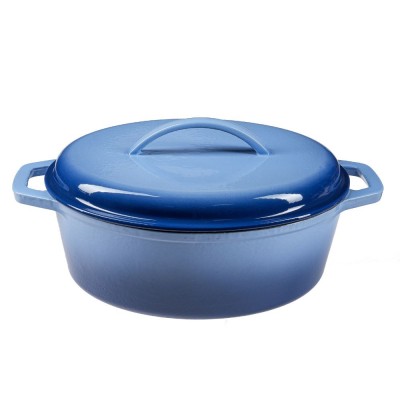 Enameled cast iron pot, Blue, oval, 33x27см - Product Comparison