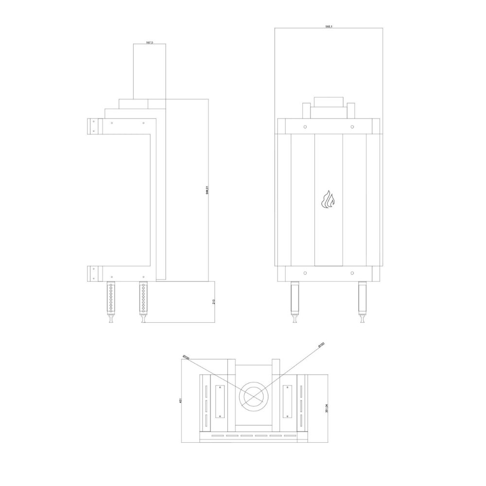 Gas fireplace Velmora Fire GAS STANDING PANORAMA, 3.9kW - 6.0kW | Gas fireplaces |  |