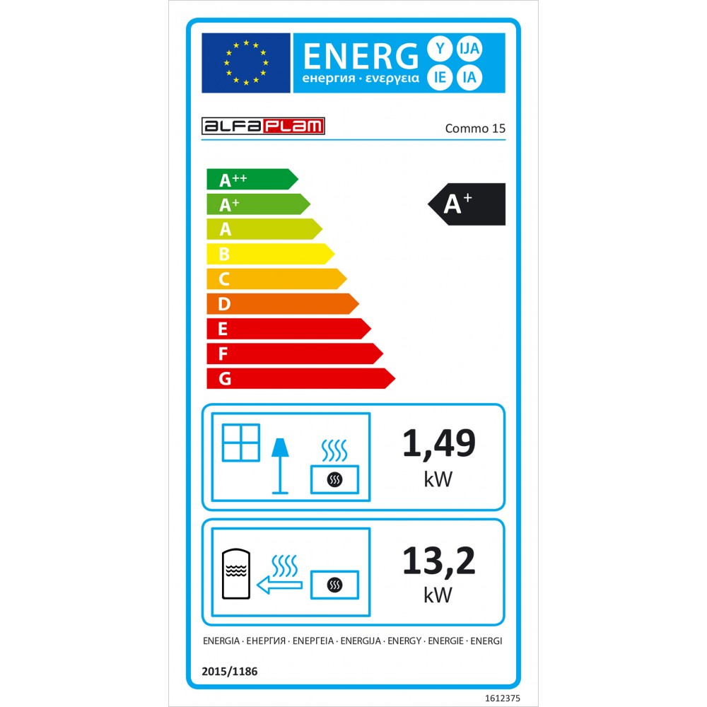 Pellet stove with back boiler Alfa Plam Commo 15 Bordeaux, 15kW | Pellet Stoves With Back Boiler | Pellet Stoves |