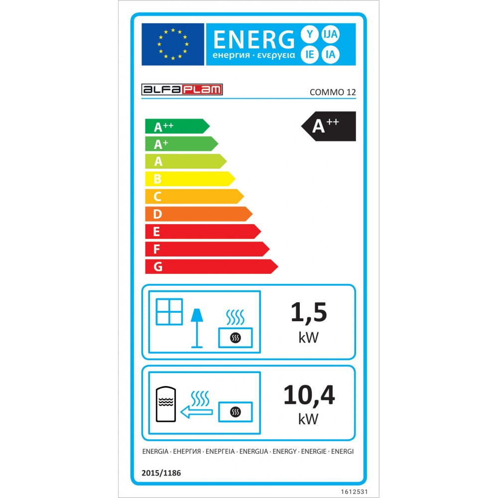 Pellet stove with back boiler Alfa Plam Commo 12 Red, 12kW | Pellet Stoves With Back Boiler | Pellet Stoves |