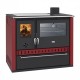 Wood burning cooker with back boiler Prity GT W10 Red, with stainless steel oven, glass ceramic hob and drawer, 13.3 kW | Cookers | Wood |