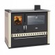 Wood burning cooker Prity GT Ivory, with stainless steel oven, glass ceramic hob and drawer, 15 kW | Cookers | Wood |