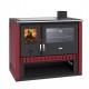 Wood burning cooker Prity GT Red, with stainless steel oven and glass ceramic hop, 15 kW | Cookers | Wood |