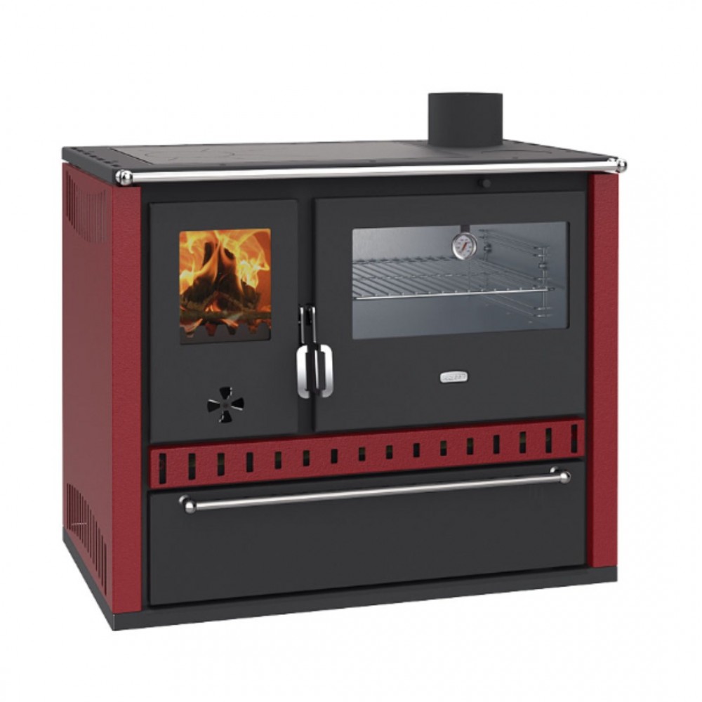 Wood burning cooker Prity GT Red, with stainless steel oven and drawer, 15 kW | Cookers | Wood |