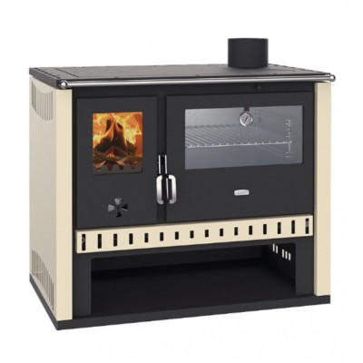 Wood burning cooker Prity GT Ivory, with stainless steel oven, 15 kW - Cookers