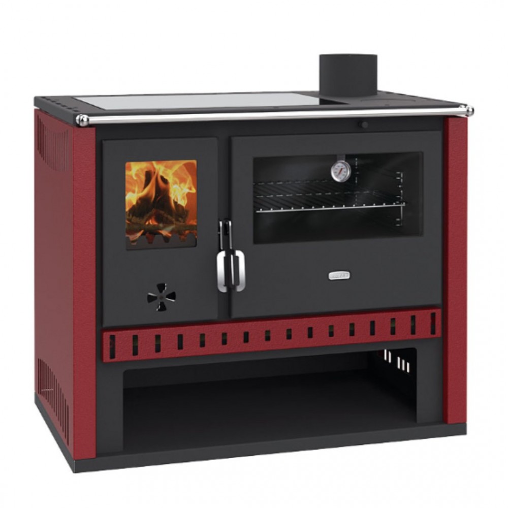 Wood burning cooker Prity GT Red, with glass ceramic hop, 15 kW | Cookers | Wood |