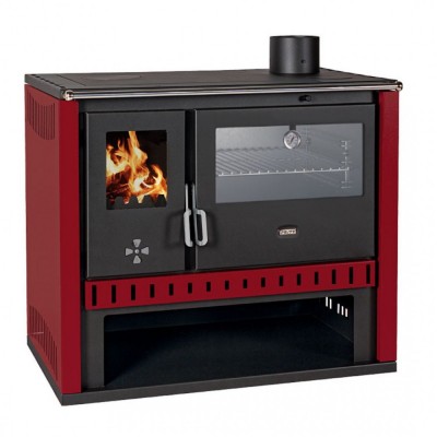 Wood burning cooker Prity GT Red, with stainless steel oven, 15 kW - Cookers