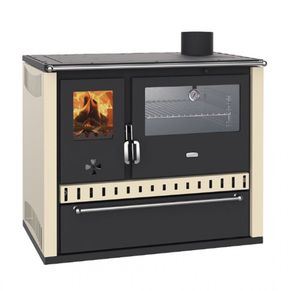 Wood burning cooker Prity GT Ivory, with stainless steel oven and drawer, 15 kW | Cookers | Wood |