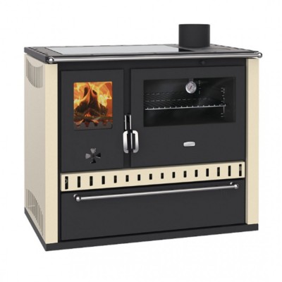 Wood burning cooker Prity GT Ivory, with glass ceramic hob and drawer, 15 kW - Product Comparison