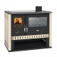 Wood burning cooker Prity GT Ivory, with stainless steel oven and glass ceramic hob, 15 kW | Cookers | Wood |