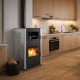 Wood burning stove with back boiler and oven Velmora Fire ATS HYDRO ΜΑSΙΝΑ 90-25 grey, 25kW | Wood Burning Stoves With Oven | Wood Burning Stoves |