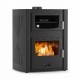 Wood burning stove with back boiler and oven Velmora Fire ATS HYDRO ΜΑSΙΝΑ 90-30 black, 35kW | Wood Burning Stoves With Oven | Wood Burning Stoves |